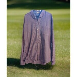 Rose Pistol So Cal Classic Mens Button Down Shirt Size XL Pink Blue Stripe GUC